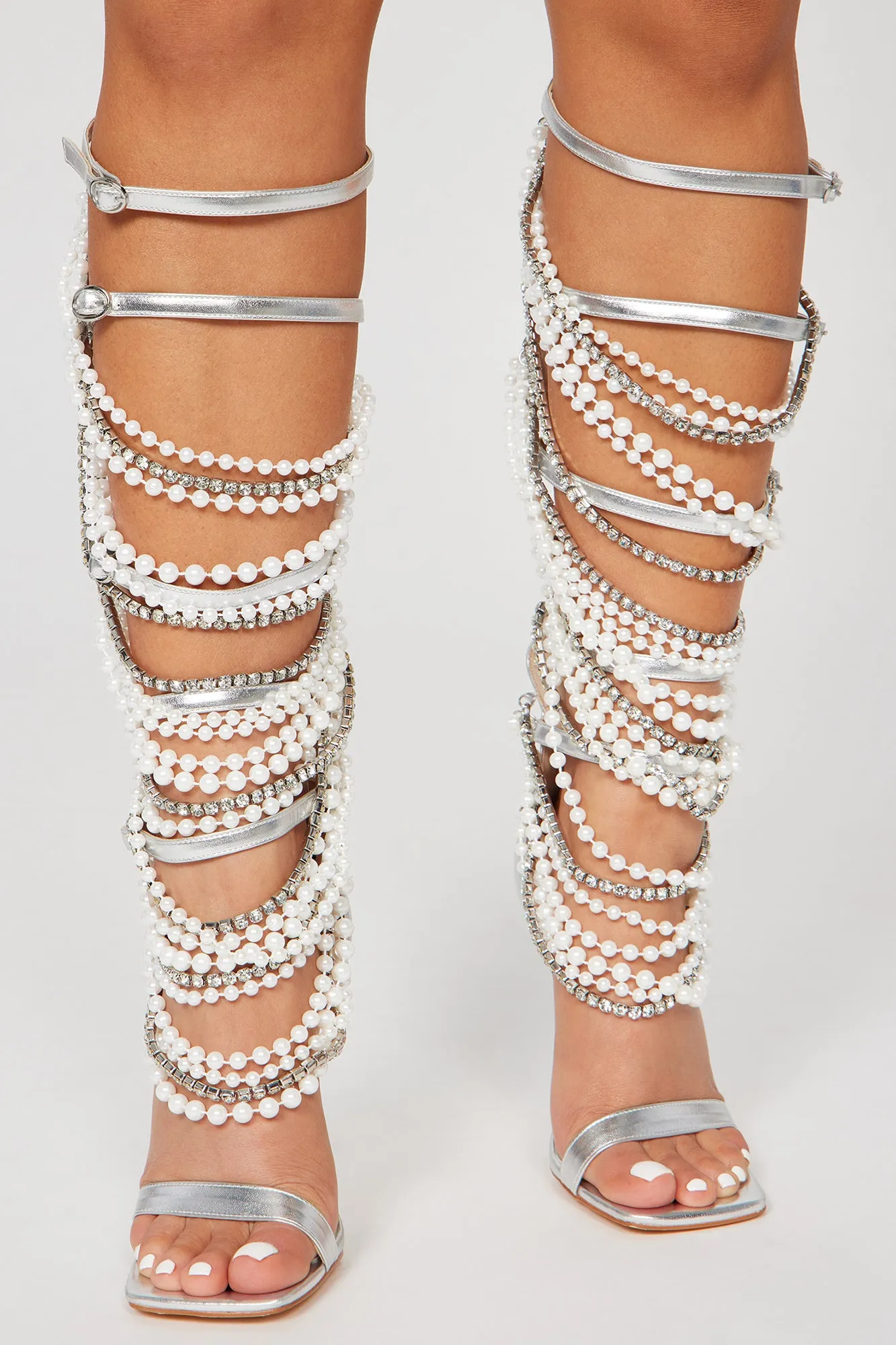 Another Status Strappy Heeled Sandals - Silver