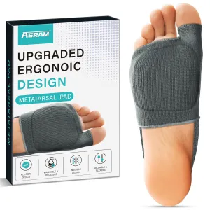 ASRAM Metatarsal Pads with Gel Pad,Ball of Foot Cushion,Forefoot Pads,Fabric Soft Socks for Metatarsal Pain Relief, Metatarsalgia,Bone Spur,Aching Feet Relieve Feet Pain.