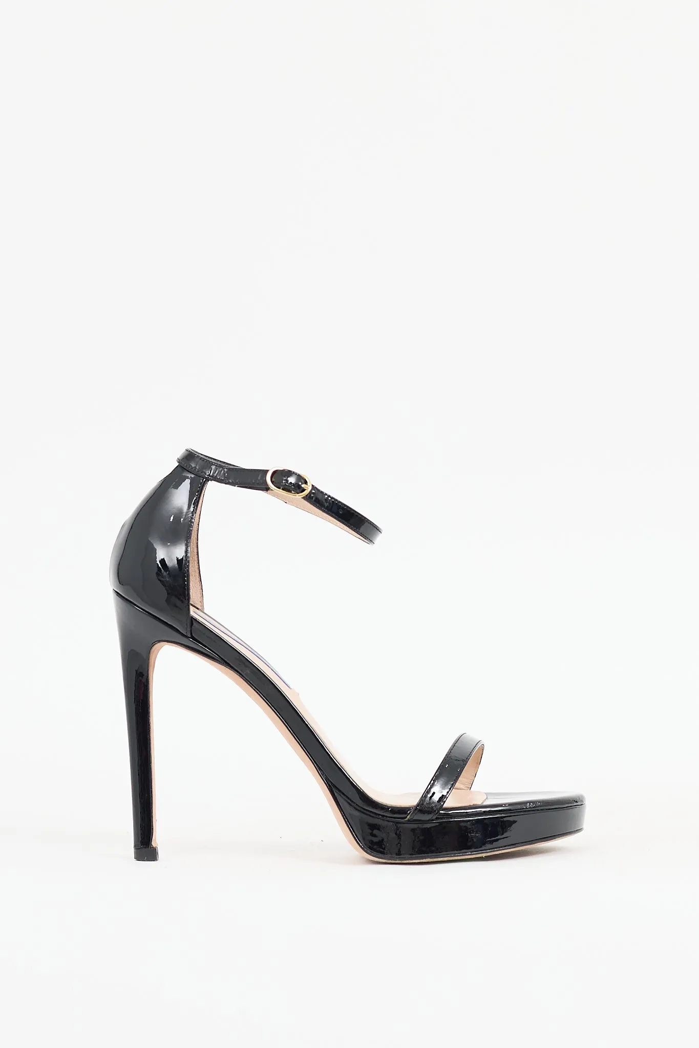Black Patent Leather Nudist Disco Sandal