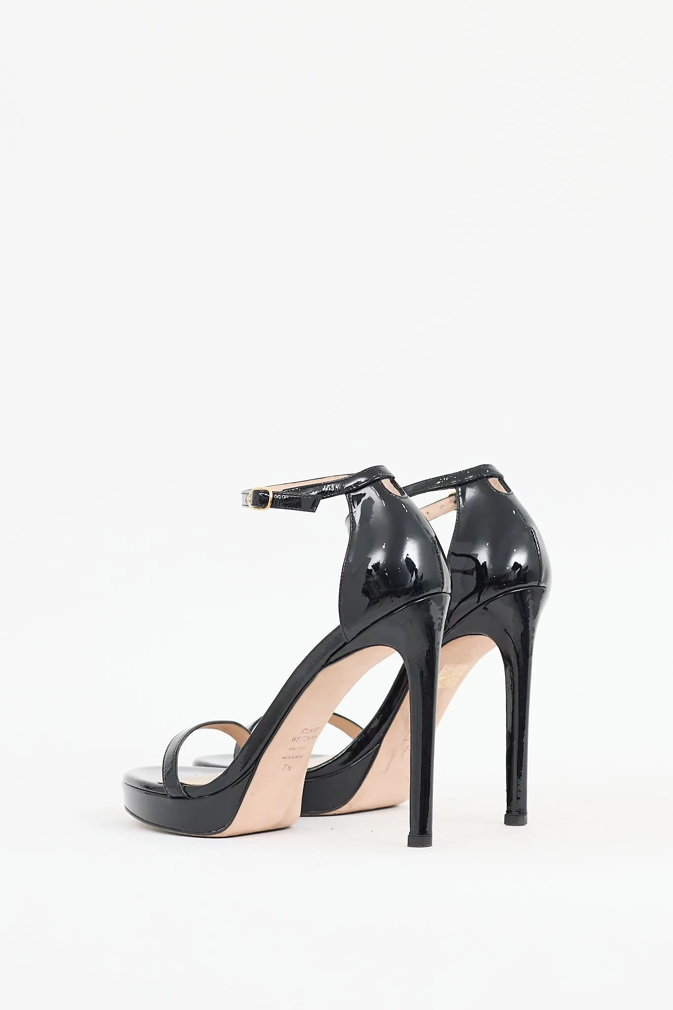 Black Patent Leather Nudist Disco Sandal