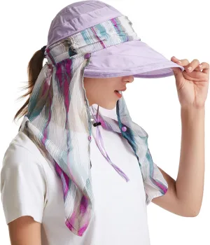 icolor Women Sun Hats UPF 50 Sun Protection Hat Summer Outdoor Neck Shield Flap Visor Hat Ponytail Hats Wide Brim Beach Hat