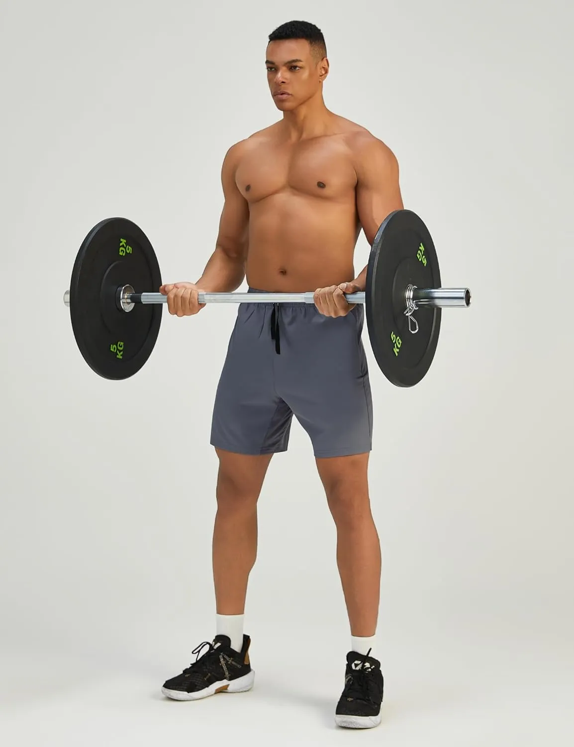 Mens 7'' Lightweight Athletic Shorts Quick Dry Gym Workout Running Shorts with Zipper Pockets