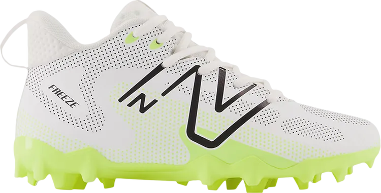 New Balance FreezeLX v4 Big Kid 'White Hi-Lite' Cleats, white