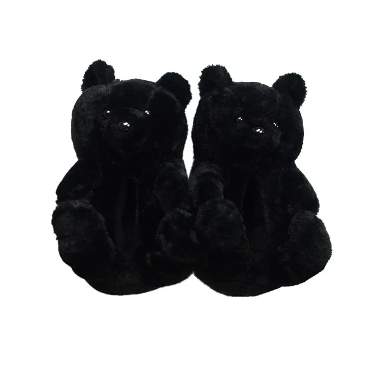 Teddy Bear Slippers Floor Home Plush Thick Cotton Warm Shoes