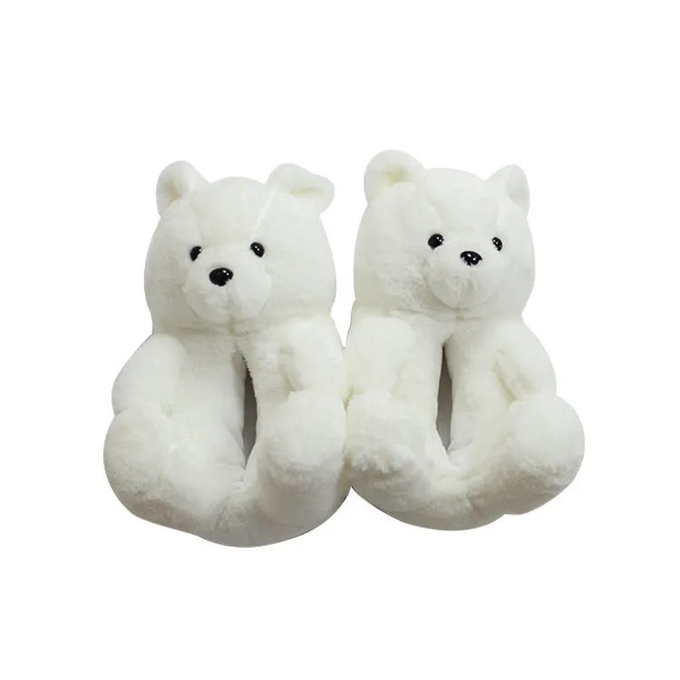 Teddy Bear Slippers Floor Home Plush Thick Cotton Warm Shoes