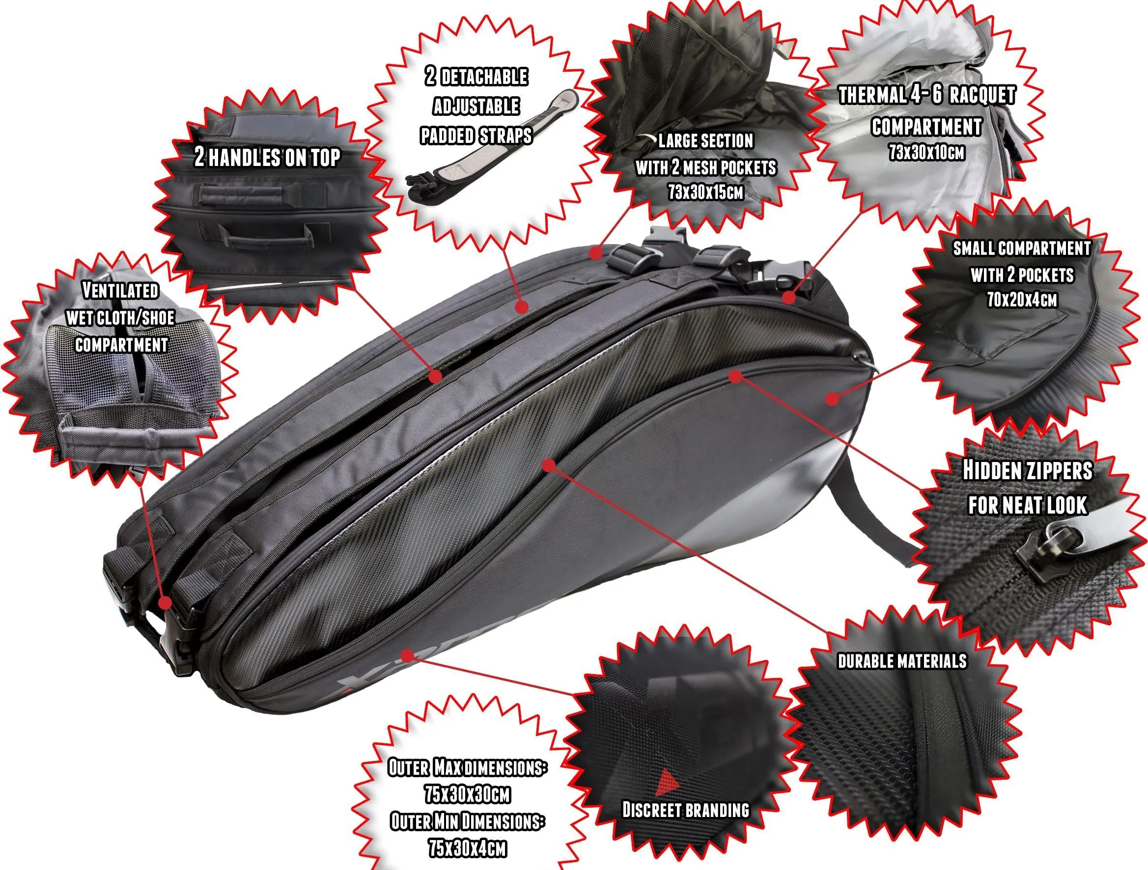 Xamsa 6R Racquet Bag